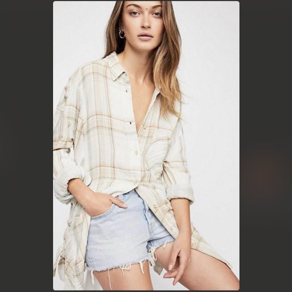 Free People Nordic Day Button Down Top Shirt - Picture 1 of 5